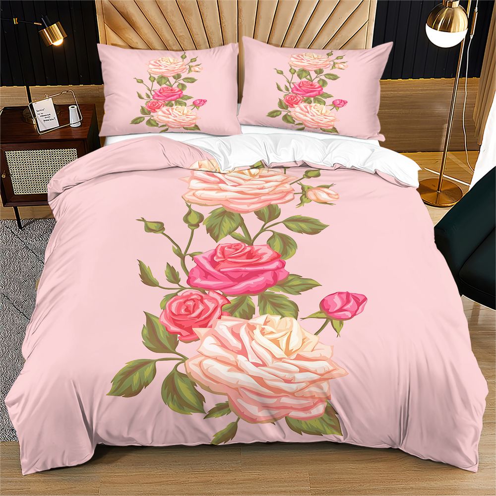 Aesthetic Floral Duvet Cover - Juego de Funda de Edredón con