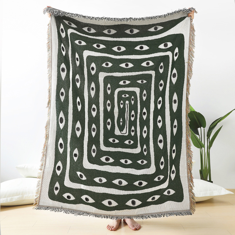 Boho Throw Blanket Fringe - Manta textil de serpiente para el