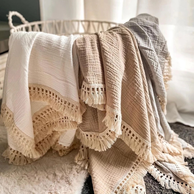 Muslin Cotton Bedspread - Mantas envolventes de muselina de algodón