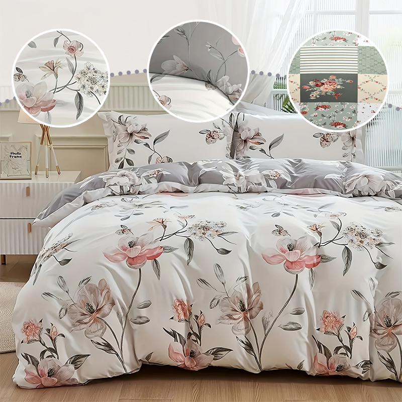 Aesthetic Floral Duvet Cover - Juego de Funda Nórdica Floral Verde