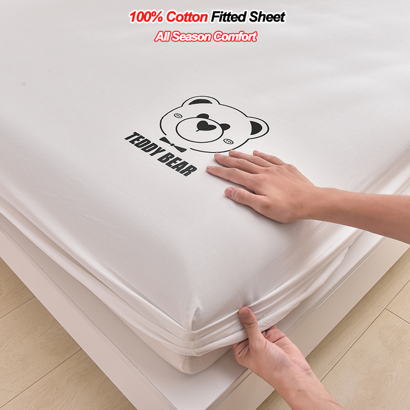 Fitted Bed Sheets Deep Pocket - Protector de Colchón 100% Algodón, Ajustable,