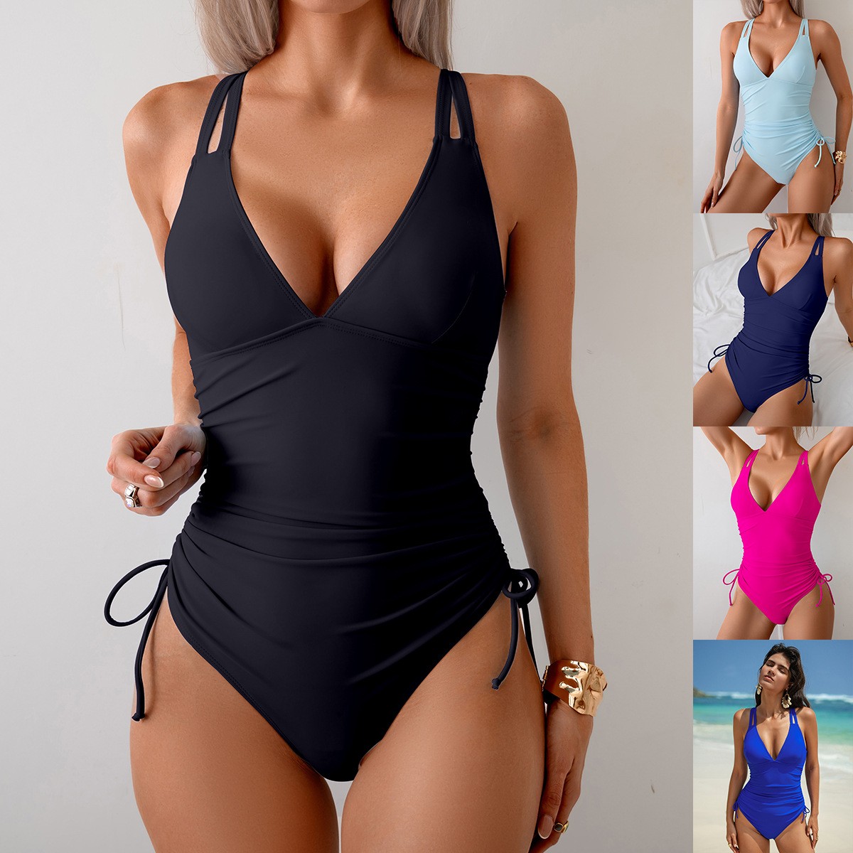 Bath - Traje de baño negro liso con