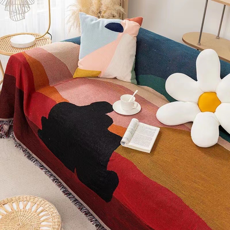 Boho Throw Blanket Fringe - Manta textil City Ins de hilo