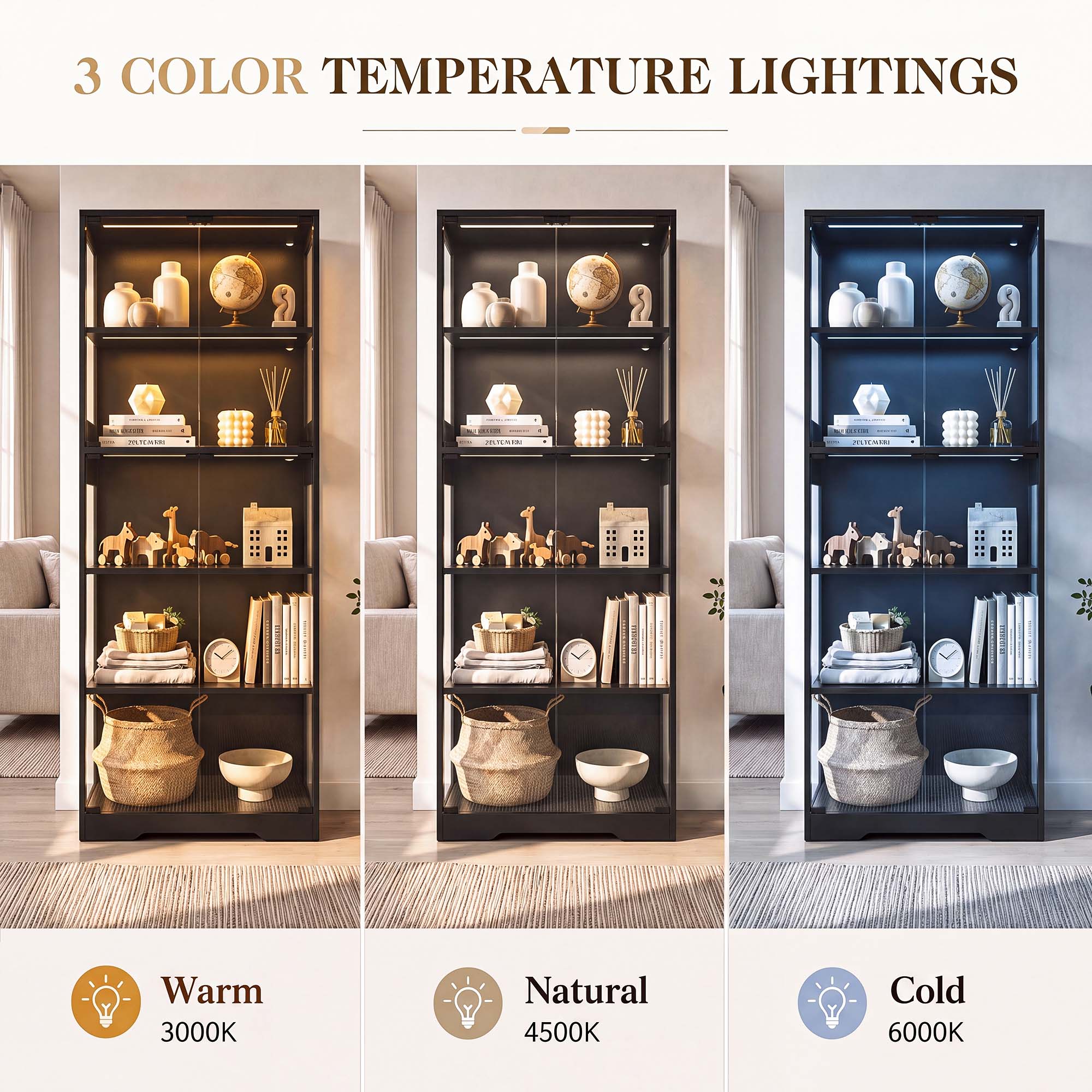 TCGBKAF Vitrina de 5 niveles c - Lighting reseña y precio