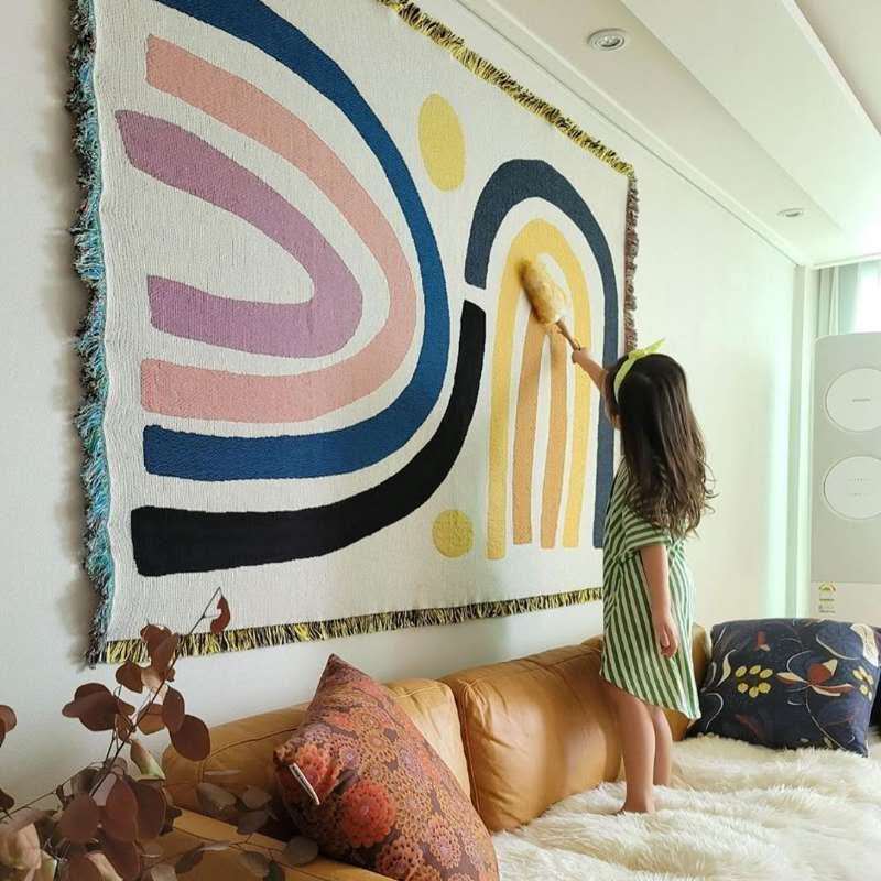Manta de algodón gruesa Textil - Boho Throw Blanket Fringe reseña y precio