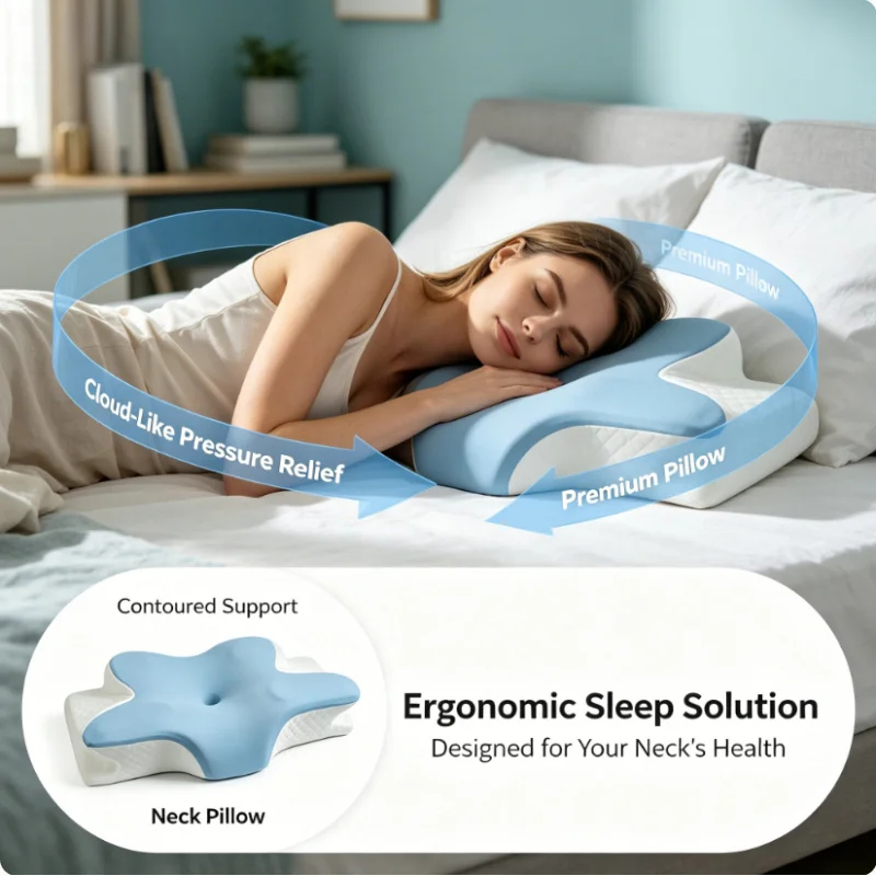Almohada Cervical de Espuma Vi - Memory Foam Orthopedic Pillow Neck Pain reseña y precio
