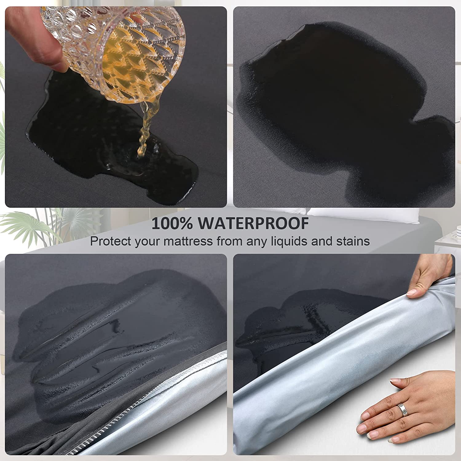 Protector de colchón sólido, f - Waterproof Mattress Protector Breathable reseña y precio