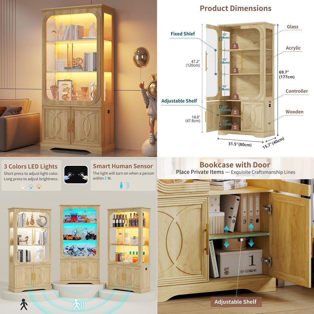Vitrina con Puertas de Vidrio  - Storage & Organization reseña y precio