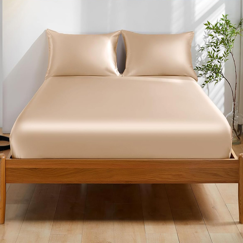 Sábana Ajustable 100% Seda de  - Fitted Bed Sheets Deep Pocket reseña y precio