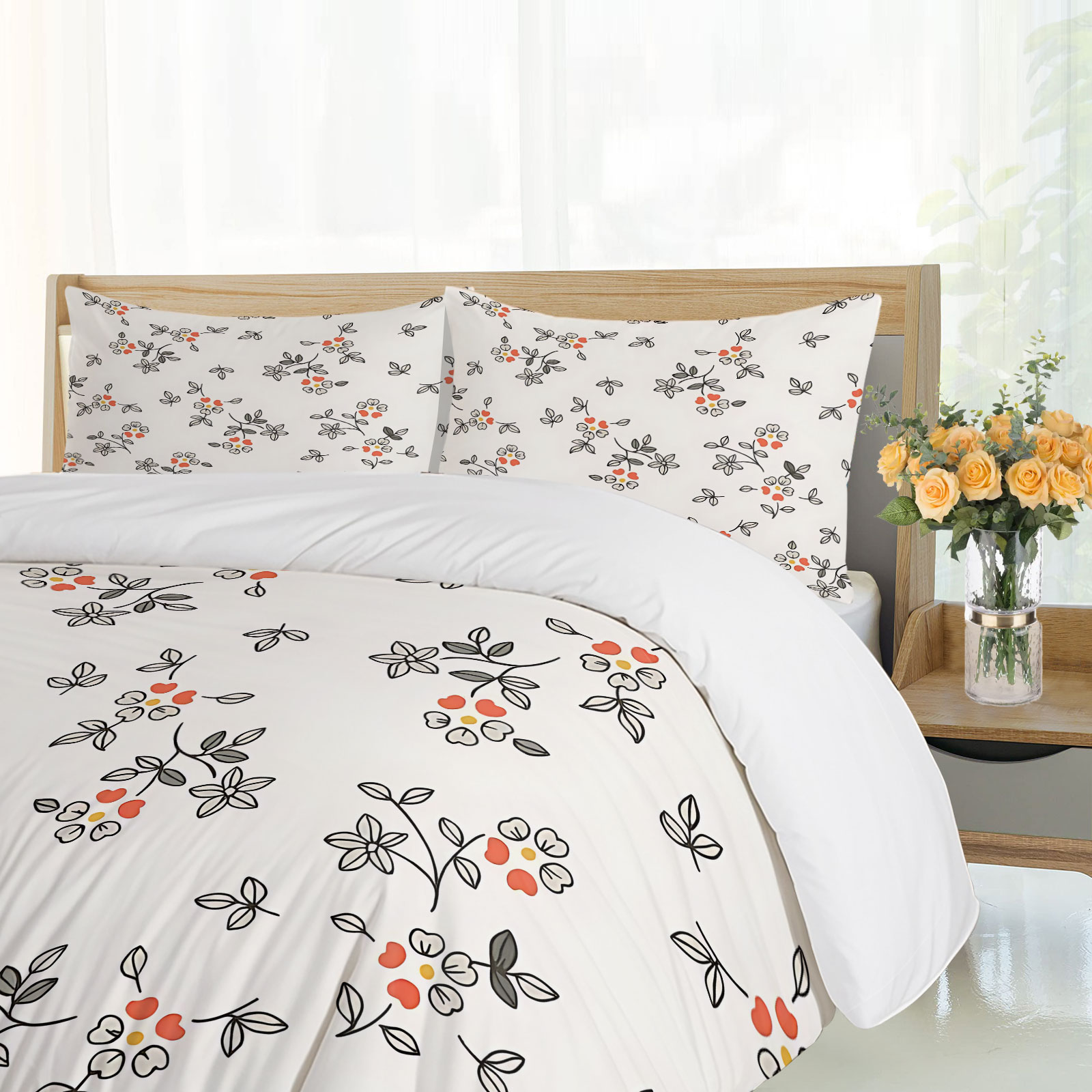 Juego de Funda de Edredón Mini - Aesthetic Floral Duvet Cover reseña y precio