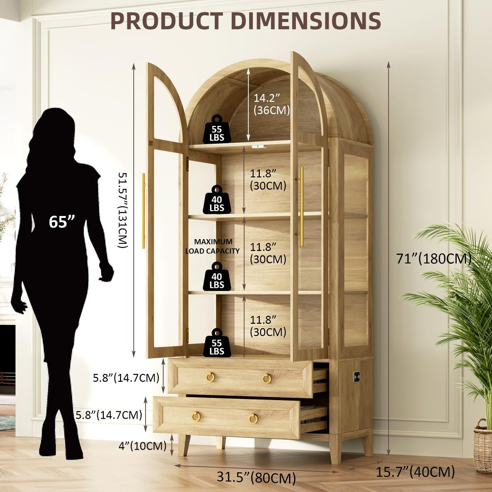 Vitrina Arqueada de 71 Pulgada - Lighting reseña y precio