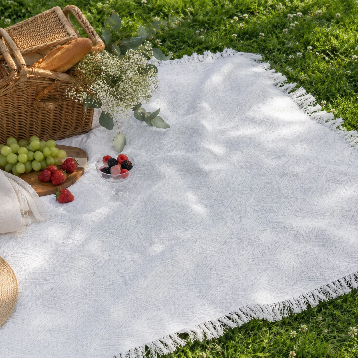 Manta de picnic boho, alfombra - Boho Throw Blanket Fringe reseña y precio