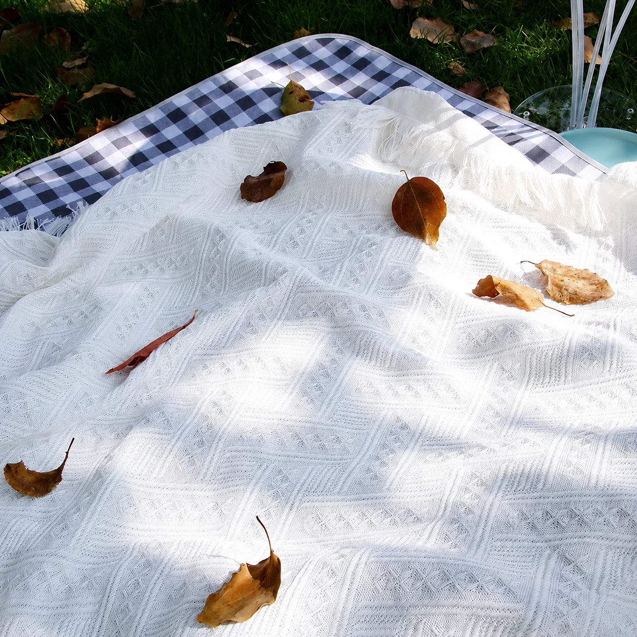 Manta de picnic boho, alfombra - Boho Throw Blanket Fringe reseña y precio