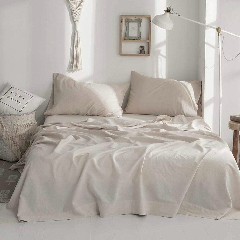 Juego de Sábanas de Lino 100%  - Fitted Bed Sheets Deep Pocket reseña y precio