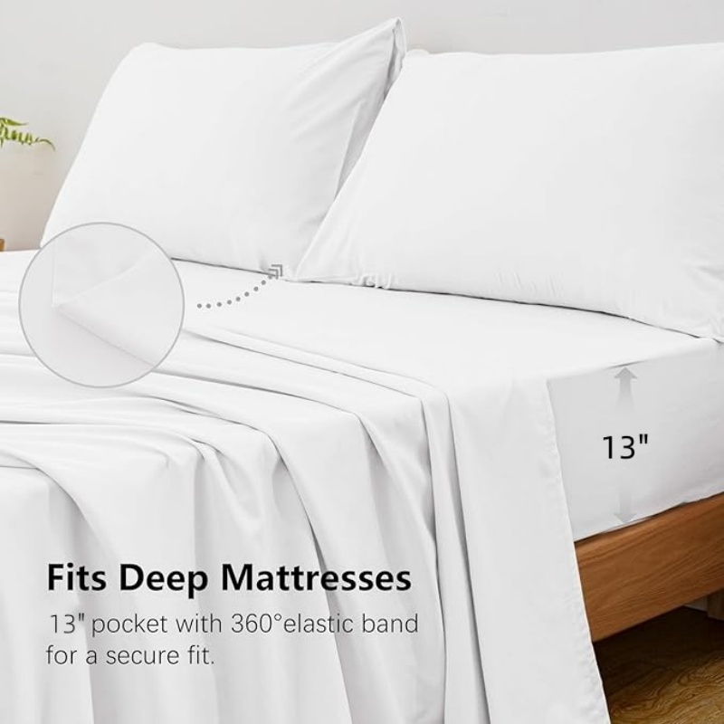 Juego de Sábanas King Size de  - Fitted Bed Sheets Deep Pocket reseña y precio