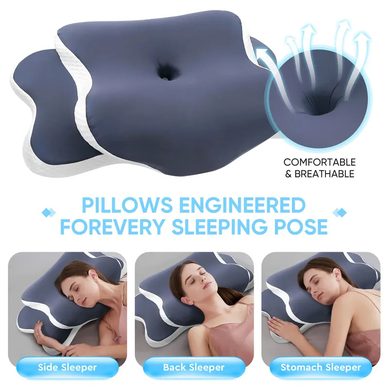 Almohada de Espuma Viscoelásti - Memory Foam Orthopedic Pillow Neck Pain reseña y precio