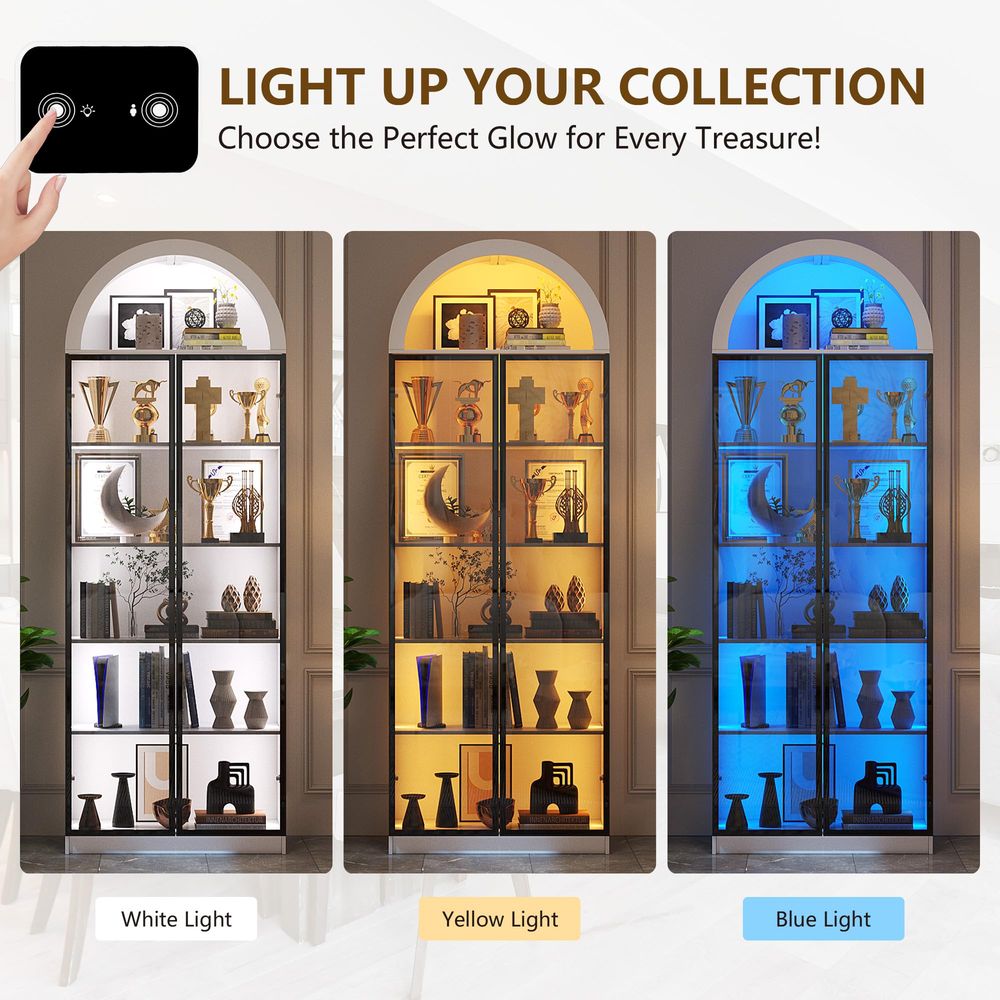 Vitrina con Puertas y Estantes - Lighting reseña y precio