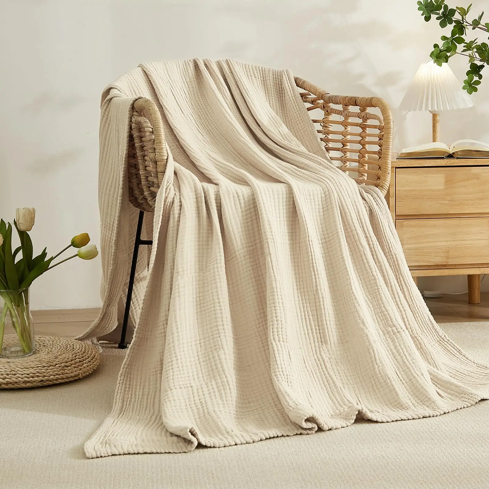 Manta 100% de Algodón para Cam - Muslin Cotton Bedspread reseña y precio