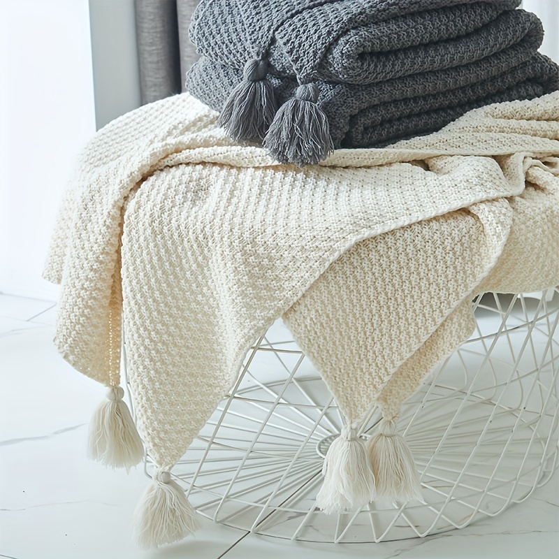 Manta Tejida Estilo Boho con F - Boho Throw Blanket Fringe reseña y precio