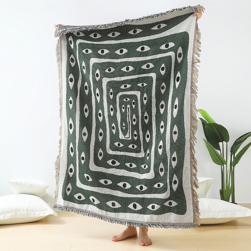 Manta Jacquard con Diseño de O - Boho Throw Blanket Fringe reseña y precio