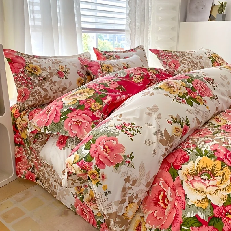 Juego de funda nórdica floral  - Duvet Cover Sets With Zipper reseña y precio
